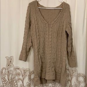 Camel Knit Sweater Dress